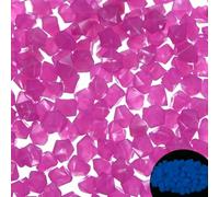 M METERXITY 300-Pack Fish Tank Glow in the Dark Rocks, 0.6 Inch Resin Luminous Aquarium Decorative Stone Ornament Pebbles for Aquarium/Garden/DIY Craft [Rhombus, Deep Purple]