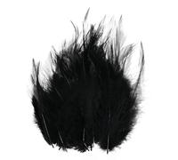 M METERXITY 300-Pack Saddle Hackle Rooster Feather, 3-6 Inch / 8-15cm Bulk Natural Fluffy Feathers for Crafting/Wedding/Dream Catcher/DIY Crafts Decorations [Black]