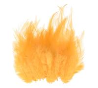 M METERXITY 300-Pack Saddle Hackle Rooster Feather, 3-6 Inch / 8-15cm Bulk Natural Fluffy Feathers for Crafting/Wedding/Dream Catcher/DIY Crafts Decorations [Golden]