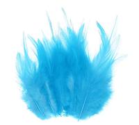 M METERXITY 300-Pack Saddle Hackle Rooster Feather, 3-6 Inch / 8-15cm Bulk Natural Fluffy Feathers for Crafting/Wedding/Dream Catcher/DIY Crafts Decorations [Lake Blue]