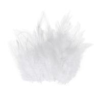 M METERXITY 300-Pack Saddle Hackle Rooster Feather, 3-6 Inch / 8-15cm Bulk Natural Fluffy Feathers for Crafting/Wedding/Dream Catcher/DIY Crafts Decorations [White]
