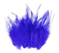 M METERXITY 300-Pack Saddle Hackle Rooster Feather, 3-6 Inch / 8-15cm Bulk Natural Fluffy Feathers for Crafting/Wedding/Dream Catcher/DIY Crafts Decorations [Sapphire Blue]