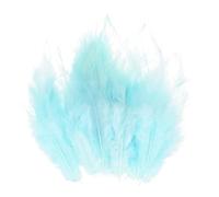 M METERXITY 300-Pack Saddle Hackle Rooster Feather, 3-6 Inch / 8-15cm Bulk Natural Fluffy Feathers for Crafting/Wedding/Dream Catcher/DIY Crafts Decorations [Light Blue]
