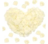 M METERXITY 3000-Pack Silk Artificial Flower Rose Petals, 1.97x1.97 Inch Silk Rose Petals Wedding Faux Flowers for Wedding/Party/Aisle Runner/Bridal Shower/Table Decor [White]