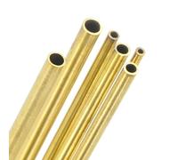 M METERXITY 300mm Brass Round Tube, 1mm 1.2mm 1.4mm 1.6mm 1.8mm 2mm OD 0.2mm Wall Thick Brass Seamless Straight Pipe Tubing for Construction/Machining/DIY Crafting[Set of 6 Pack]