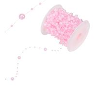 M METERXITY 33 Yards Pearl Beaded Chain Trim 3-8mm Pearl Beads Beaded Garland Artificial Pearls String Beads Chain for DIY Crafts/Bouquet/Christmas/Wedding/Party [Light Pink]