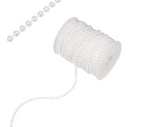 M METERXITY 33 Yards Pearl Beaded Chain Trim 5mm Pearl Beads Beaded Garland Artificial Pearls String Beads Chain for DIY Crafts/Bouquet/Christmas/Wedding/Party [White]