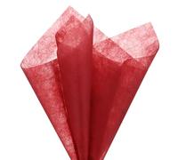 M METERXITY 34-Sheet Korean Cotton Wrapping Flower Paper, 11.4 Inch/ 29cm Waterproof Floral Wrapping Cotton Paper for Bouquets/Gift Packaging [Frosted Red]