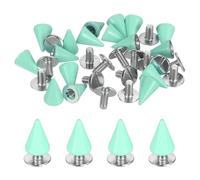 M METERXITY 36-Set Spike Cone Studs 10x7 mm Riveted Brass Cone Spikes Punk Style Rapid Rivet Screws Stud for Garments/Shoes/Bags/DIY Leather Craft/Fabric Clothes Light Blue