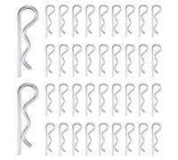 M METERXITY 38-Pack Cotter Pins, 4 mm Dia 2.8" Long Spring Steel R Clips for Trailer Locking/Trailer Clamps/Lawn Mowers/Trucks/Mechanics, Spring Fasteners Hitch Pin [Silver]