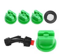 M METERXITY 4-Pack 110 Degree Flat Fan Shaped Spray Nozzles, Plastic 0.15mm Pore Sprayer Nozzle Tips with Spray Wand for Agricultural Irrigation, Replacement of Knapsack Tips [Green]