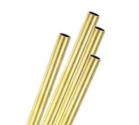 M METERXITY 4-Pack 200mm Brass Round Tube, 9mm OD 0.5mm Wall Thickness H62 Brass Seamless Tubing for Construction/Machining/DIY Crafting, Metal Straight Pipe [0.35x0.02x7.9IN]