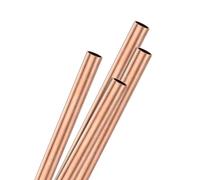 M METERXITY 4-Pack 250mm Brass Round Tube, 6mm OD 0.5mm Wall Thickness H65 Brass Seamless Tubing for Construction/Machining/DIY Crafting, Metal Straight Pipe [0.24x0.02x9.8IN]