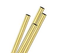 M METERXITY 4-Pack 300mm Brass Round Tube, 10mm OD 0.2mm Wall Thickness H62 Brass Seamless Tubing for Construction/Machining/DIY Crafting, Metal Straight Pipe [0.39x0.01x11.81IN]