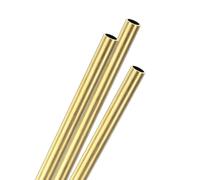 M METERXITY 4-Pack 300mm Brass Round Tube, 6mm OD 0.5mm Wall Thickness H62 Brass Seamless Tubing for Construction/Machining/DIY Crafting, Metal Straight Pipe [0.24x0.02x11.8IN]