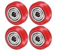 M METERXITY 4-Pack 3D Printer Rollers V Slot, 0.94"/24mm 3D Printer Solid POM Pulley Wheels 625ZZ Double Bearing for 3D Printer/CNC Machines [Red]