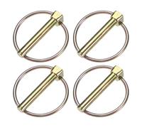M METERXITY 4-Pack 5/16" Linch Pin with Ring, 1-31/32" Carbon Steel Lynch Pin Trailer Pins for Boat/Truck/Tractor/Trolley/Lawn Mower, Lock Clips Fastener Pin [8x50mm, Colored Zinc]