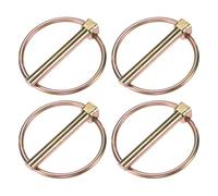 M METERXITY 4-Pack 5/16" Linch Pin with Ring, 2-3/8" Carbon Steel Lynch Pin Trailer Pins for Boat/Truck/Tractor/Trolley/Lawn Mower, Lock Clips Fastener Pin [8x60mm, Colored Zinc]
