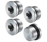 M METERXITY 4-Pack 7/8-14UNF Inner Hex Head Pipe Fitting Plug, Carbon Steel Sensor Socket Plug with Seal O-Ring for Terminate Pipe Ends/High Pressure Washer, Sealing Screw