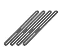 M METERXITY 4-Pack Adjustable Flat Mending Plate Support with Single Slot, 11.02x0.94 Inch Straight Repair Fixing Bracket Connector for Wood Furniture/ Timber PC Case Holder [Black]