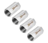 M METERXITY 4-Pack Air Check Valve, 3/8" Nickel Plating Copper One Way Non Return Female Threaded Full Port Air Check Valve for Gas/Oil/Water Connection