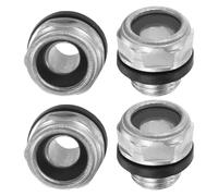 M METERXITY 4-Pack Air Compressor Oil Sight Glass, M10 x 1mm Toughened Glass No Leak Hex Oil Liquid Level Gauge Fittings W O-Ring for Air Compressor/Pump/Tank Sight Plug Window