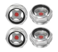 M METERXITY 4-Pack Air Compressor Oil Sight Glass, M33 x 2mm Toughened Glass No Leak Hex Oil Liquid Level Gauge Fittings W O-Ring for Air Compressor/Pump/Tank Sight Plug Window