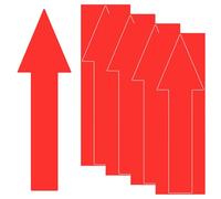 M METERXITY 4-Pack Arrow Sticker, 12 x 4 Inch/ 300 x 90 mm PVC Waterproof Self-Adhesive Directional Arrows Removable Directional Floor Decal Stickers for Wall Marking/Road Sign [Red]