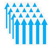 M METERXITY 4-Pack Arrow Sticker, 5 x 1 Inch/ 120 x 30 mm PVC Waterproof Self-Adhesive Directional Arrows Removable Directional Floor Decal Stickers for Wall Marking/Road Sign [Blue]