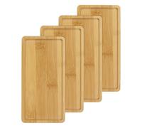 M METERXITY 4-Pack Bamboo Plant Saucer, 6.9x3.5 Inch Plant Saucer Rectangular Bamboo Tray Plant Plates for Flower Pots/Succulent Pots, Planter Pot Tray [Natural Color]