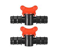 M METERXITY 4-Pack Barbed Ball Valve, for 1 Inch Drip Tubing Plastic in-Line Ball Valve Shut-Off Switch for Irrigation/Greenhouse/Aquariums, Barbed Locking Drip Irrigation Fitting