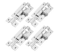 M METERXITY 4-Pack Barrel Bolt Latch, 2.4 Inch Stainless Steel Slide Bolt Latch Slide Locks for Inside Doors/Windows/Cabinets, Thickened Keyless Entry Door Lock [Silver]
