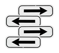 M METERXITY 4-Pack Black Arrow Signs, 9.84 x 3.54 Aluminum Reflective One-way Arrow Sign for Outdoor Lawn Garden Ground Decorations, Street Sign [White/Black]