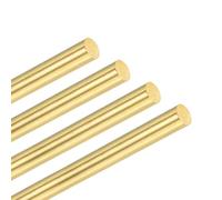 M METERXITY 4-Pack Brass Rod, 5mmx200mm H59 Solid Brass Round Rods for Knife Handle Pins Material Knife Making Supplies/Shaft Pins Crafts/Model DIY, Lathe Rivet Dowel Stock Tube