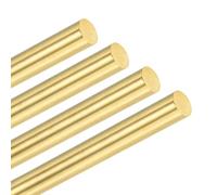 M METERXITY 4-Pack Brass Rod, 6mmx100mm H59 Solid Brass Round Rods for Knife Handle Pins Material Knife Making Supplies/Shaft Pins Crafts/Model DIY, Lathe Rivet Dowel Stock Tube