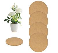 M METERXITY 4-Pack Cork Plant Coasters, 3.9 Inch Cork Plant Mats for Kitchen/Garden/Patio/Office/Courtyard/Indoor Outdoor/DIY Craft Project [Wood Color]
