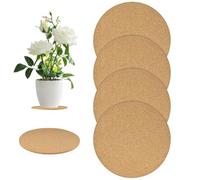 M METERXITY 4-Pack Cork Plant Coasters, 7.3 Inch Cork Plant Mats for Garden/Patio/Office/Kitchen/Courtyard/Indoor Outdoor/DIY Craft Project [Wood Color]