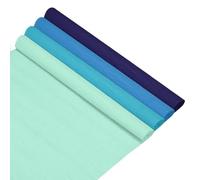 M METERXITY 4-Pack Crepe Paper Rolls, 8.2ft x 20"(LxW) Soft Paper Streamer Sheet, Decorative Craft Streamer, Wide Crepe Paper Sheets for DIY [Light Blue, Sky Blue, Lake Blue, Dark Blue]