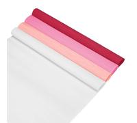 M METERXITY 4-Pack Crepe Paper Rolls, 8.2ft x 20"(LxW) Soft Paper Streamer Sheet, Decorative Craft Streamer, Wide Crepe Paper Sheets for DIY [White, Pink, Peach Red, Red]