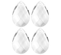 M METERXITY 4-Pack Crystal Grid Prisms, 38mm/1.5 Inch Chandelier Pendant Maker Hanging Crystals Chandelier Prisms for Home/Windows/Garden/DIY Decoration[White]