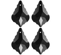 M METERXITY 4-Pack Crystal Maple Leaf Prisms, 38mm/1.5 Inch Chandelier Pendant Maker Hanging Crystals Chandelier Prisms for Home/Windows/Garden/DIY Decoration[Black]