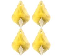 M METERXITY 4-Pack Crystal Maple Leaf Prisms, 38mm/1.5 Inch Chandelier Pendant Maker Hanging Crystals Chandelier Prisms for Home/Windows/Garden/DIY Decoration[Golden Yellow]