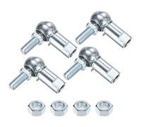M METERXITY 4-Pack CS10 Ball Head Rod End Bearing, M6x1.0 Right Male Thread and Right Female Thread Self-lubricating Carbon Steel Angle Ball Joint Socket End Fitting for Automotive