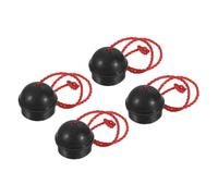 M METERXITY 4 Pack Cue Chalk Holder - Cue Tip Pool Cue Chalk Holder with Cord, Non Slip, Apply to Snooker Pool (40mm Dia, Black)