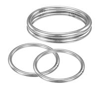 M METERXITY 4-Pack Dream Catcher Rings,4 Inch Stainless Steel Macrame Wreath Floral Round Rings Metal O Rings Hoop for DIY Wedding Wreath/Wall Hanging/Christmas/Camping Silver 0.31 Inch