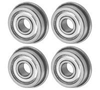 M METERXITY 4-Pack F604ZZ Flanged Ball Bearing, 4 x 12 x 4mm Double Metal Shielded Chrome Steel (GCr15) Flange Rip Bearings for Wheelbarrow/Printer/Fax Machines/Power Tools
