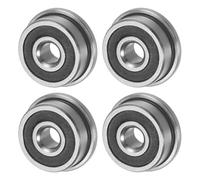 M METERXITY 4-Pack F623-2RS Flanged Ball Bearing, 3 x 10 x 4mm Double Rubber Shielded Chrome Steel (GCr15) Flange Rip Bearings for Wheelbarrow/Printer/Fax Machines/Power Tools