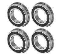 M METERXITY 4-Pack F6801-2RS Flanged Ball Bearing, 12 x 21 x 5mm Double Rubber Shielded Chrome Steel (GCr15) Flange Rip Bearings for Wheelbarrow/Printer/Fax Machines/Power Tools