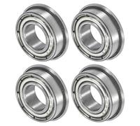 M METERXITY 4-Pack F688ZZ Flanged Ball Bearing, 8 x 16 x 5mm Double Metal Shielded Chrome Steel (GCr15) Flange Rip Bearings for Wheelbarrow/Printer/Fax Machines/Power Tools