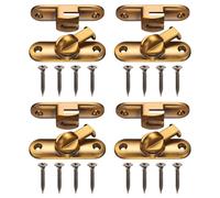 M METERXITY 4-Pack Flip Latch Gate Latch, 3 Inch Zinc Alloy Flip Sliding Barn Door Lock with Screws 90/180 Degree Slide Locks for Barn Door/Fence/Windows/Cabinets [Yellow Bronze]